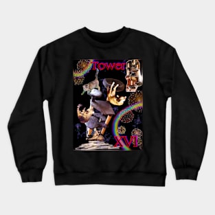 The Tower Tarot Card from Hazard Cats Tarot Crewneck Sweatshirt